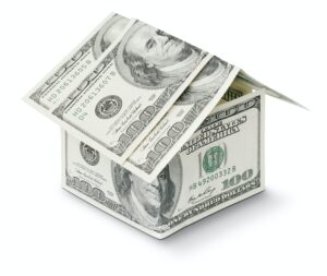 A paper house made out of dollars