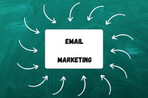 Email marketing written on a green background